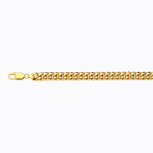 14K YELLOW GOLD HOLLOW MIAMI CUBAN CHAIN BRACELET