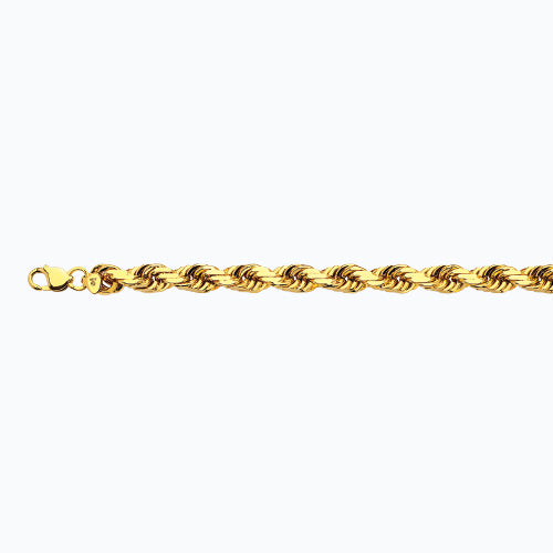 14K 12MM YELLOW GOLD SOLID DC ROPE 18 CHAIN NECKLACE"