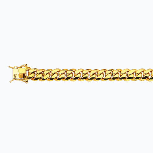 14K 12MM YELLOW GOLD SOLID MIAMI CUBAN 20 CHAIN NECKLACE"