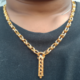 10K 12MM YELLOW GOLD SOLID DC ROPE 28 CHAIN NECKLACE"