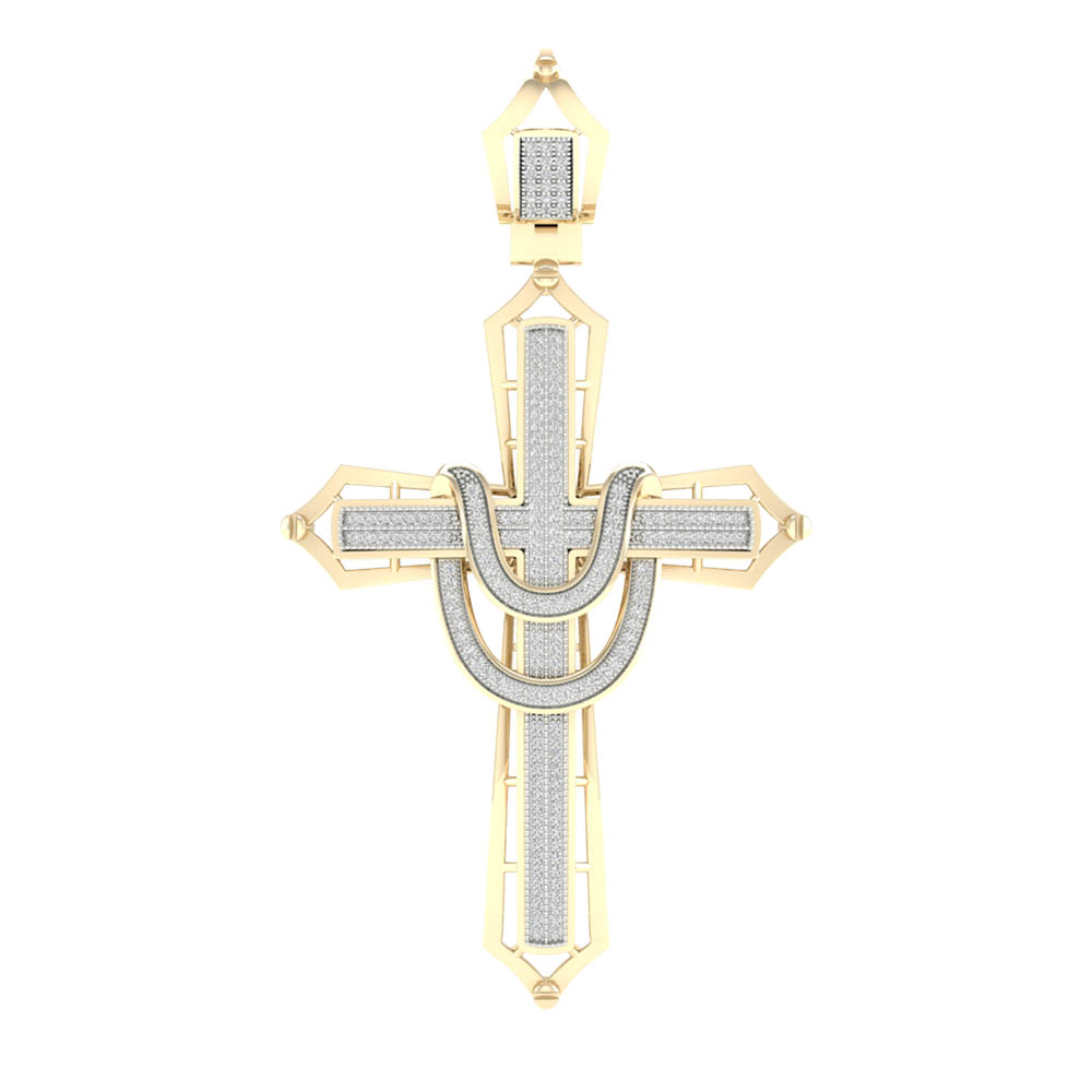 10K 0.55ct Diamond Cross Pendant