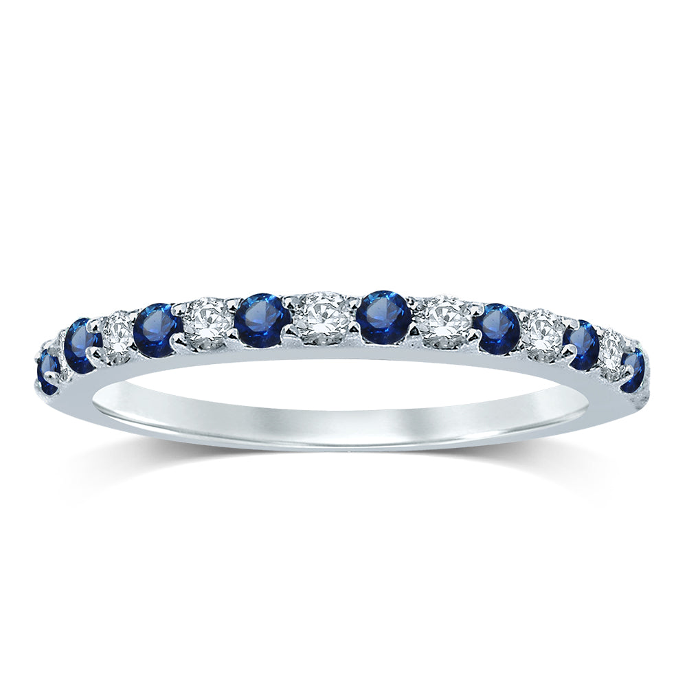 14K Diamond  SAPPHIRE  BAND