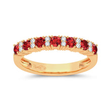 14K 0.10ct Diamond Ruby Band