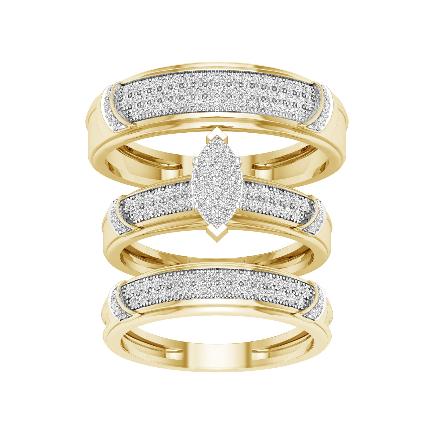 10K 0.50ct Diamond Trio Set