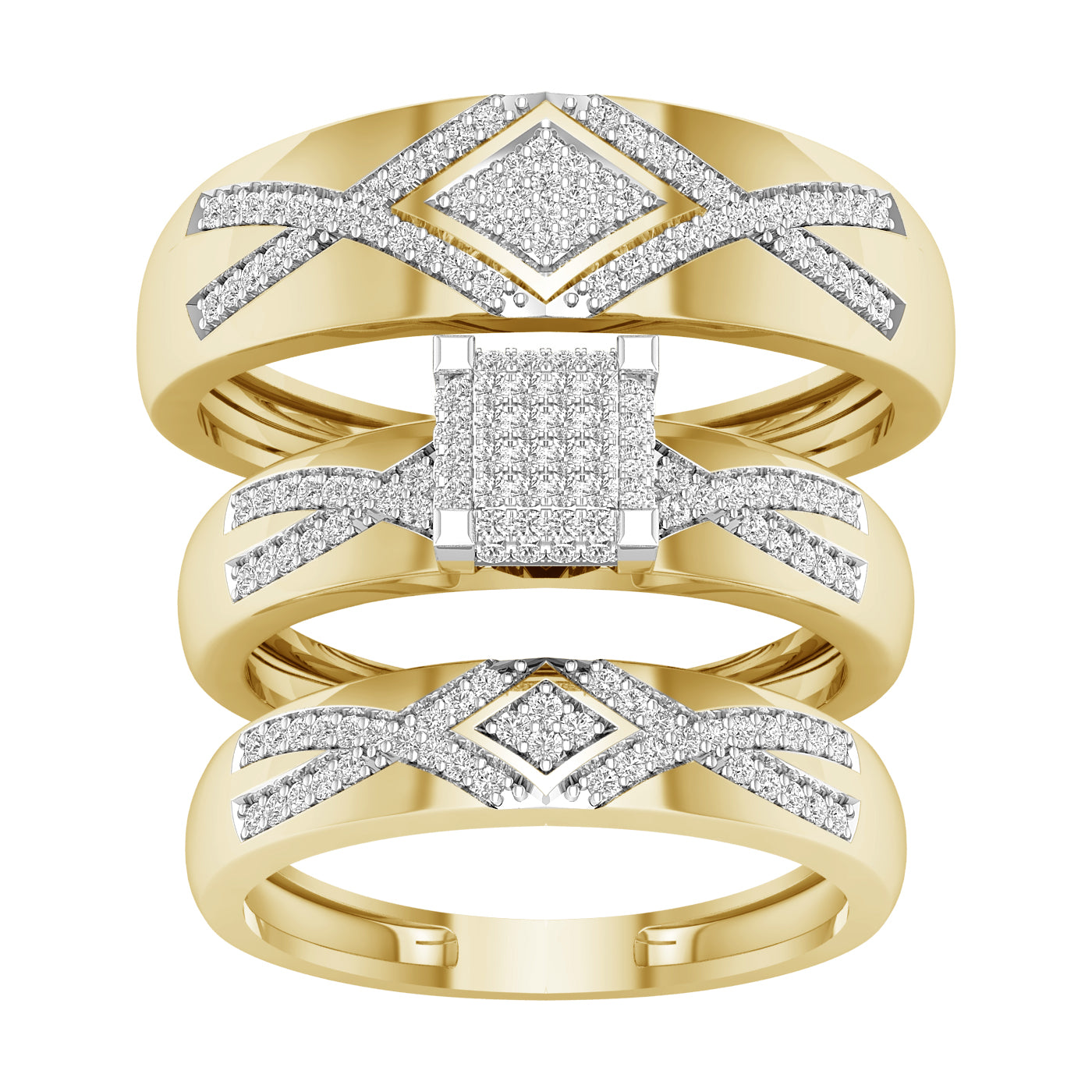 10K 0.50ct Diamond Trio Set