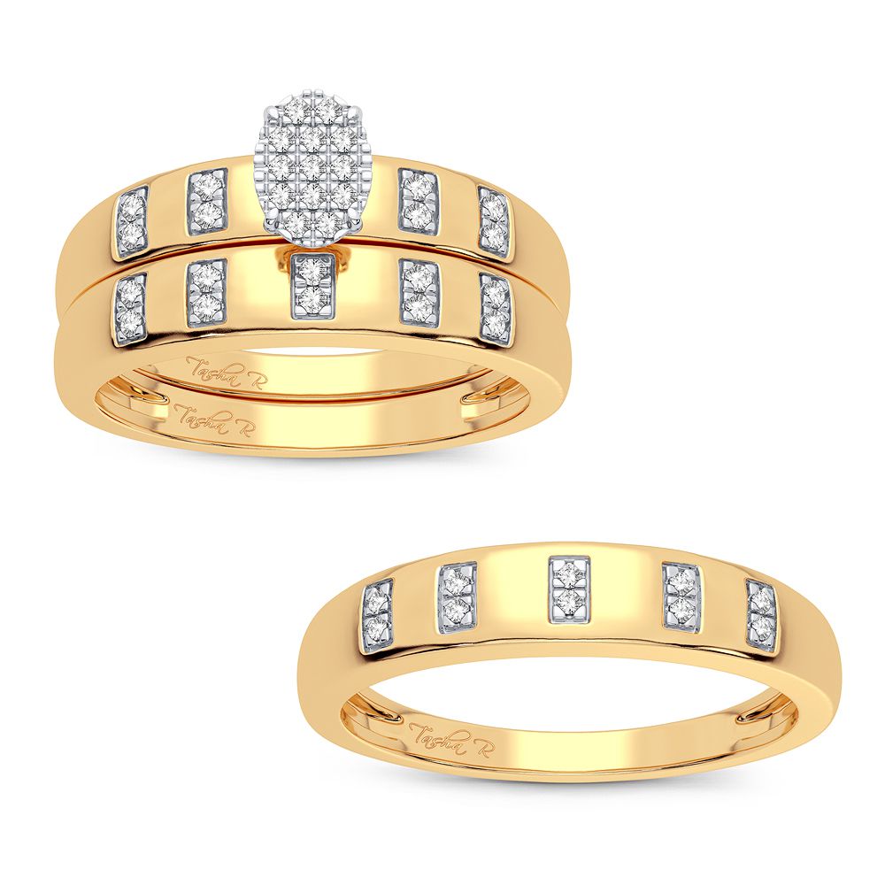 10K 0.15CT DIAMOND TRIO SET